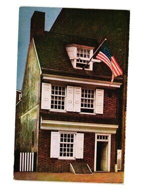 Betsy Ross House Postcard Philadelphia Birthplace Of Old Glory Signed 1951 Rare